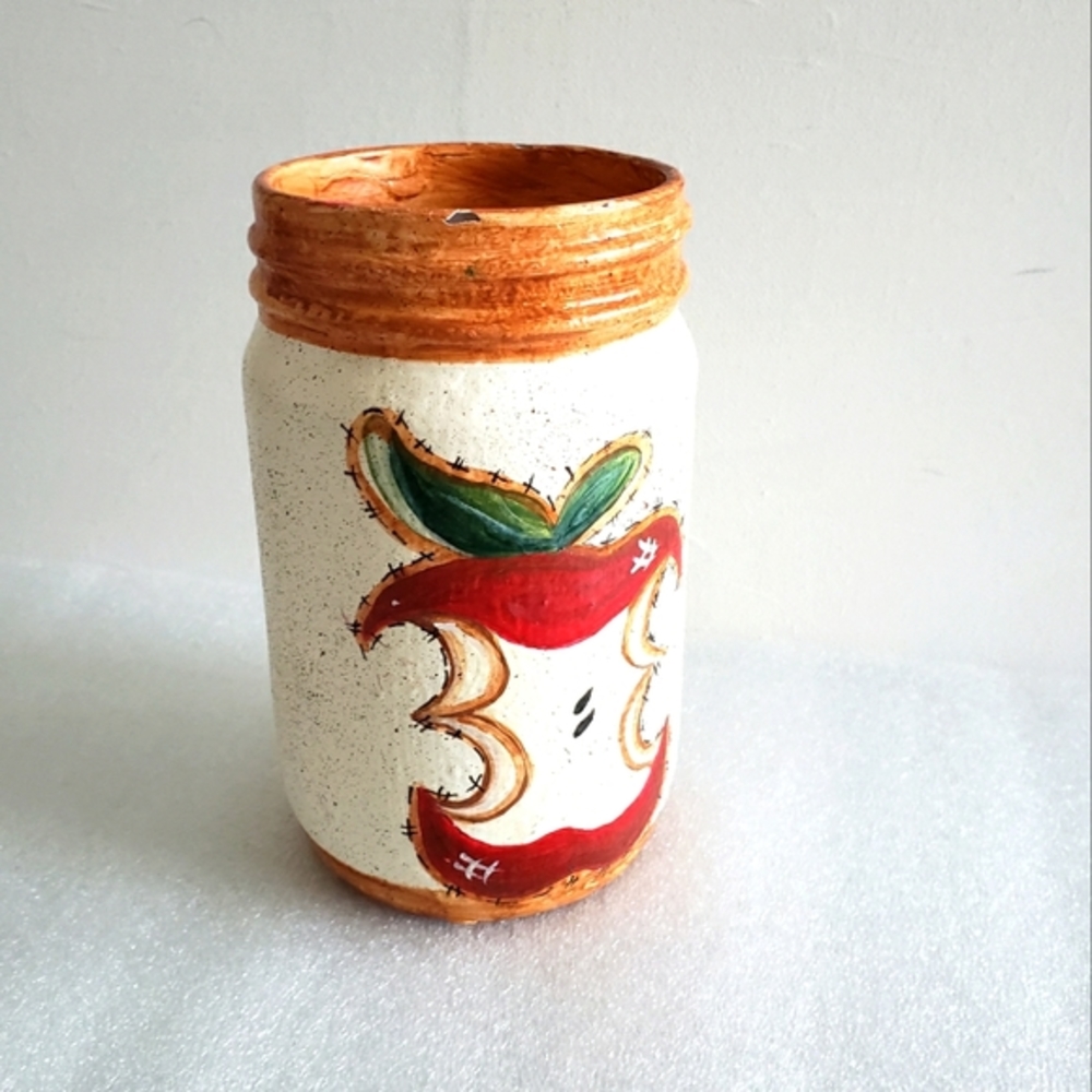 Apple Painted Jar